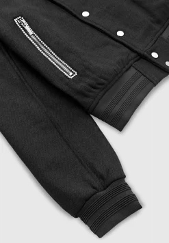 Rhinestone Wool Blend Varsity Jacket