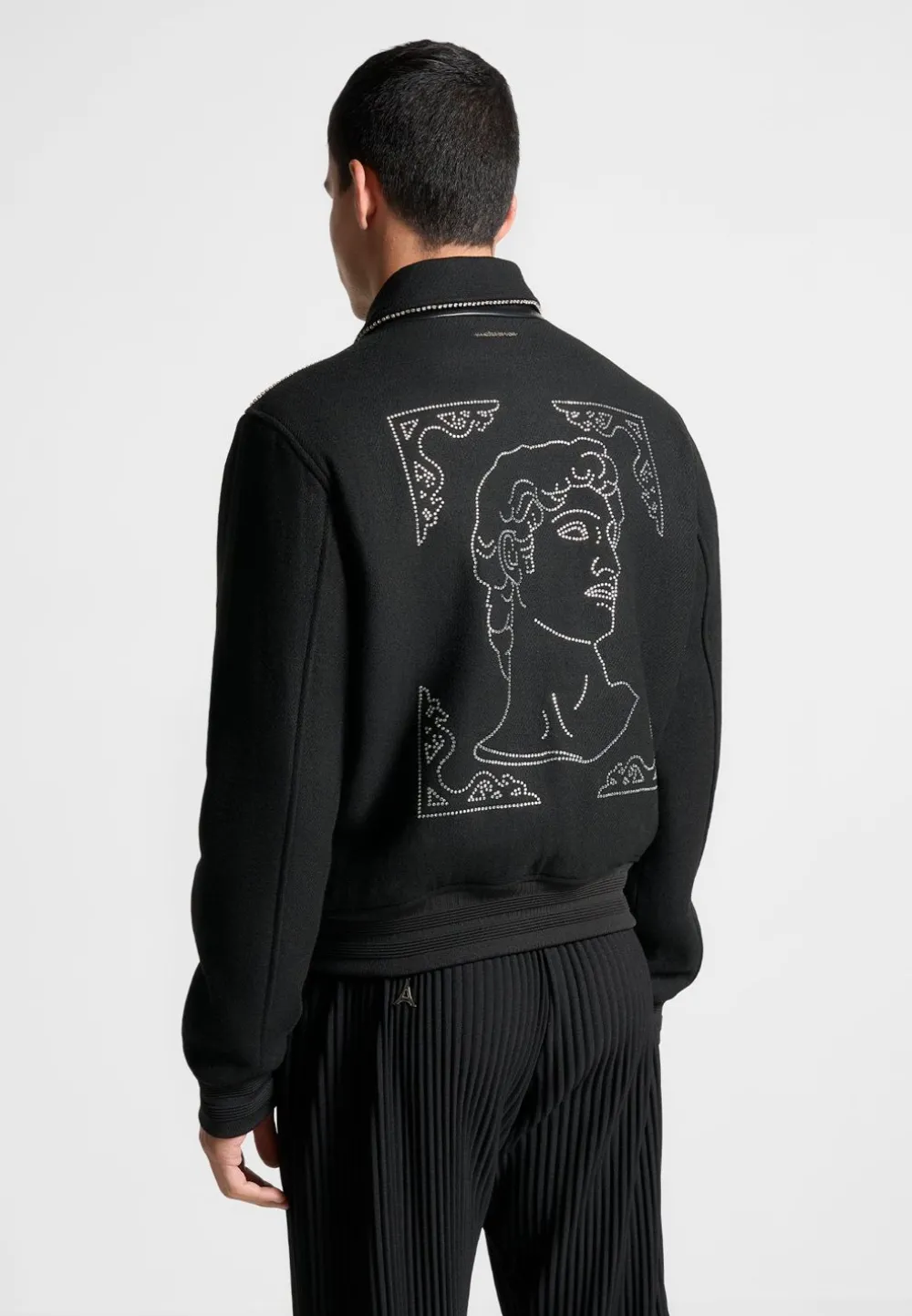 Rhinestone Wool Blend Varsity Jacket