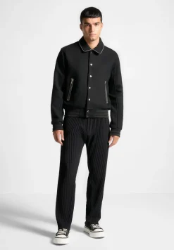 Rhinestone Wool Blend Varsity Jacket