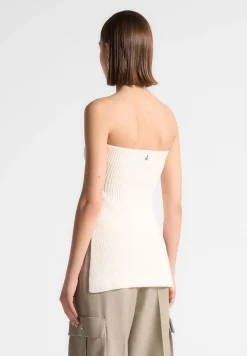 Rib Knit Longline Bandeau Top