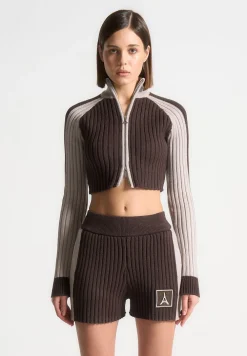 Rib Knit Track Jacket