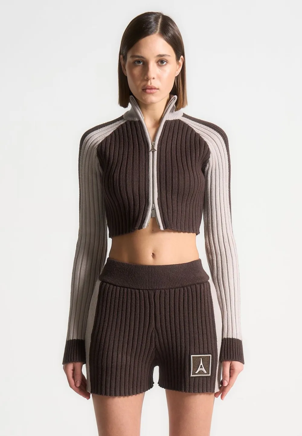 Rib Knit Track Jacket