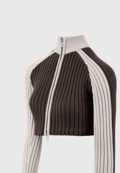Rib Knit Track Jacket