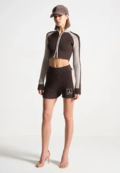 Rib Knit Track Shorts