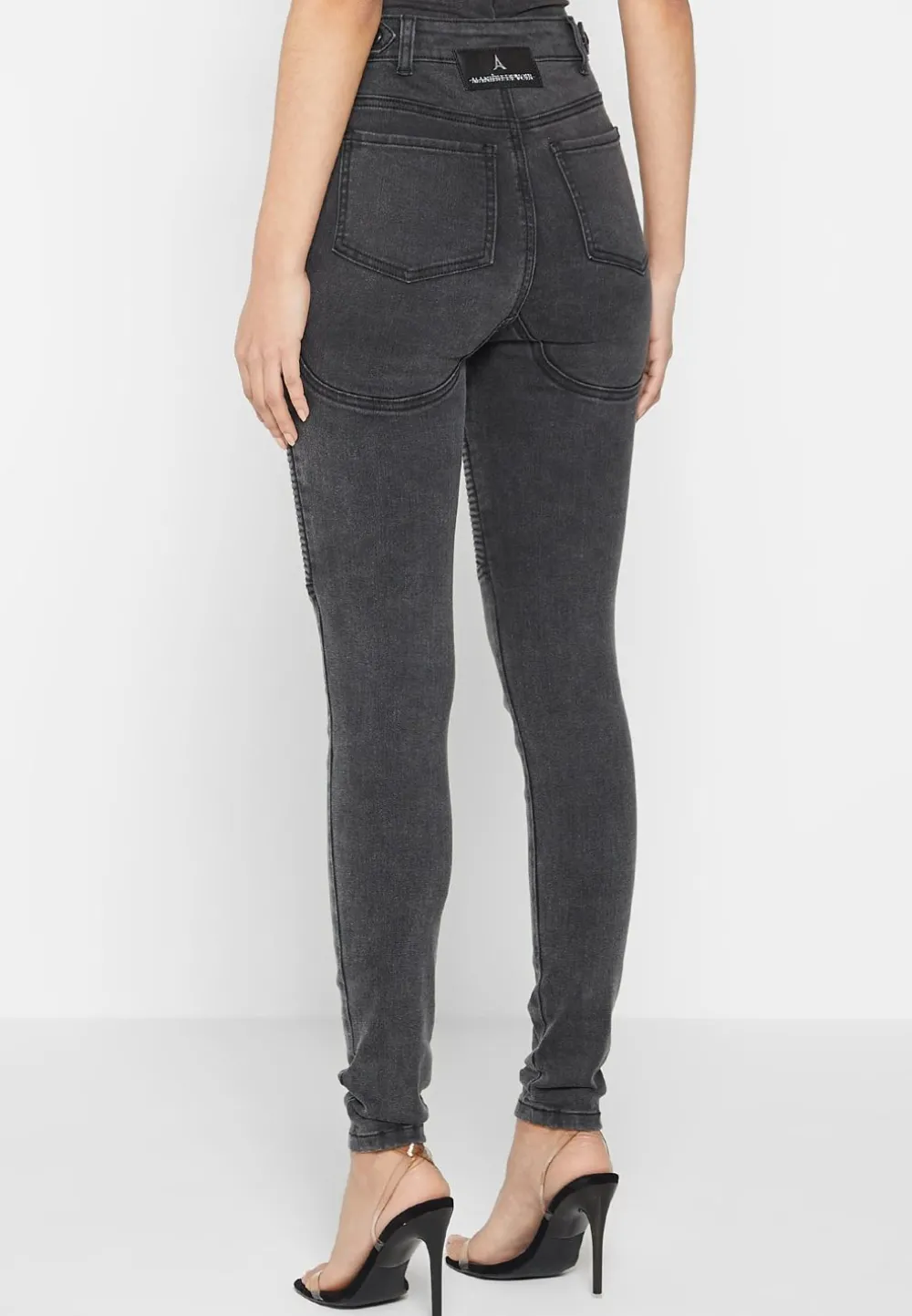 Ribbed Biker Skinny Jeans