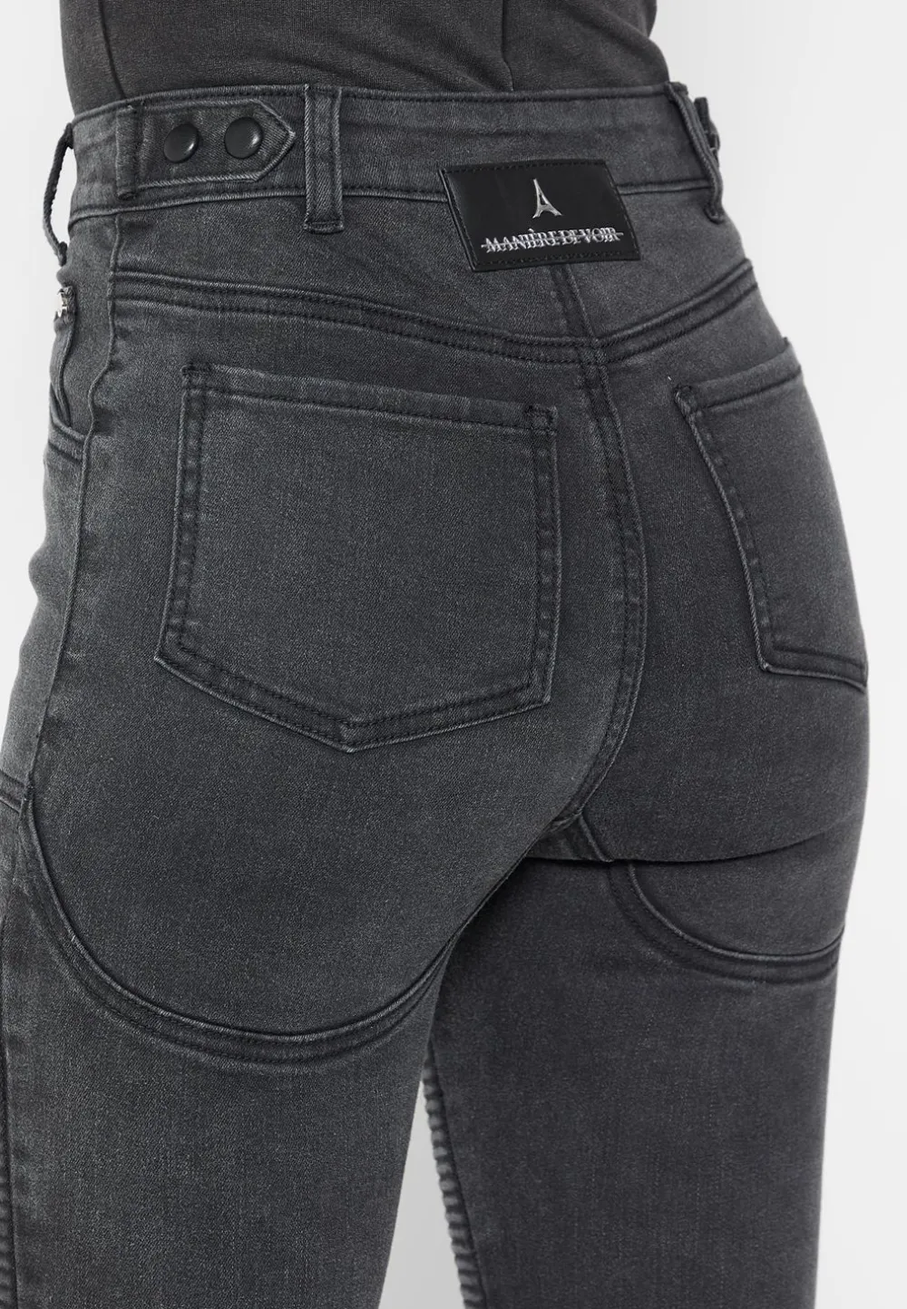 Ribbed Biker Skinny Jeans