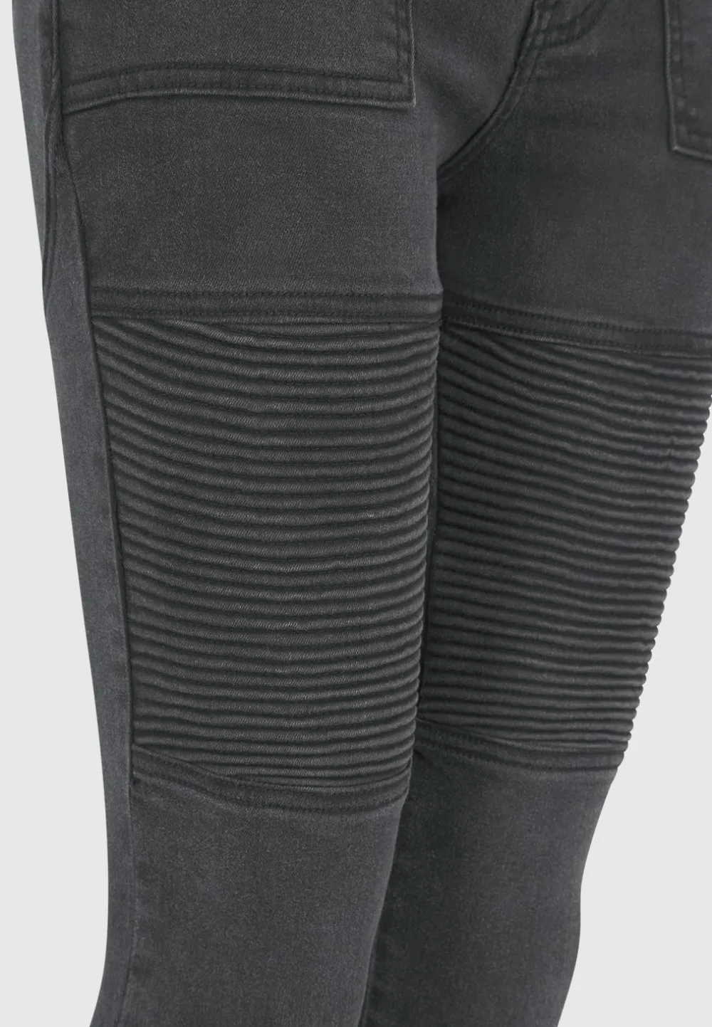 Ribbed Biker Skinny Jeans