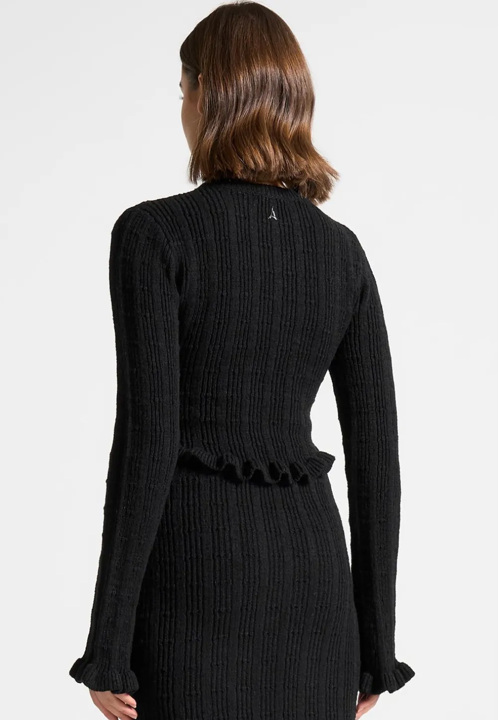 Ruffle Hem Ribbed Knit Top