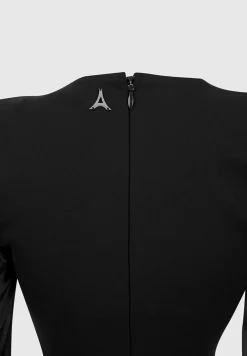 Satin And Bandage Flared Jumpsuit