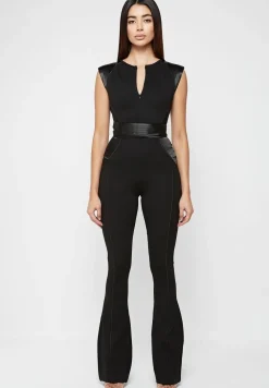 Satin Contour Flared Jumpsuit