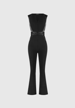 Satin Contour Flared Jumpsuit