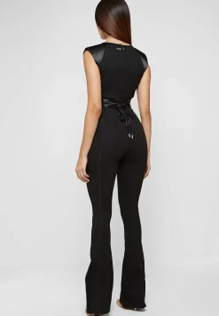 Satin Contour Flared Jumpsuit