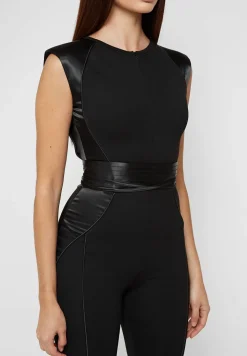 Satin Contour Flared Jumpsuit