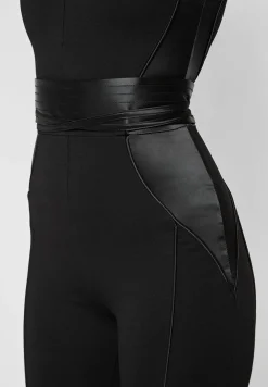 Satin Contour Flared Jumpsuit