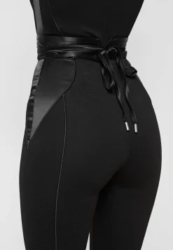 Satin Contour Flared Jumpsuit