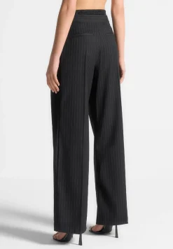 Satin Waistband Pinstripe Trousers