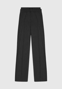 Satin Waistband Pinstripe Trousers