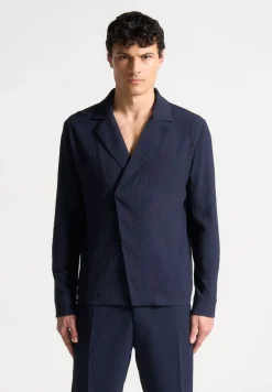 Seersucker Double Breasted Shirt