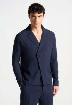 Seersucker Double Breasted Shirt