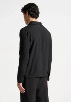 Seersucker Double Breasted Shirt