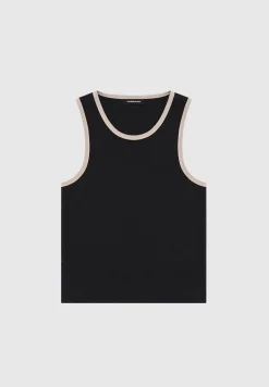 Seersucker Vest - Black/Beige