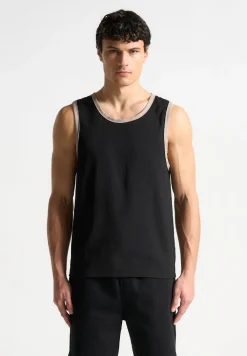 Seersucker Vest - Black/Beige
