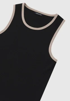 Seersucker Vest - Black/Beige