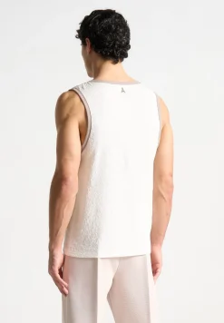 Seersucker Vest - White/Beige