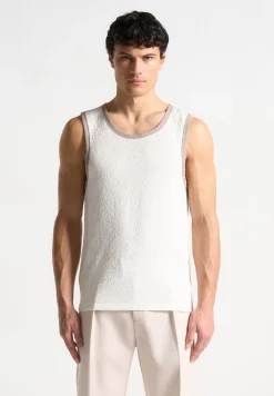 Seersucker Vest - White/Beige