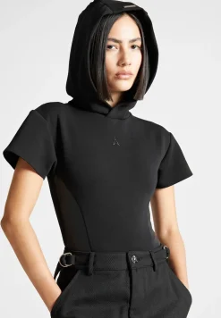 Short Sleeve Bodysuit With Hood