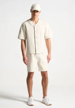 Signature Boxy Baseball Shirt - Beige