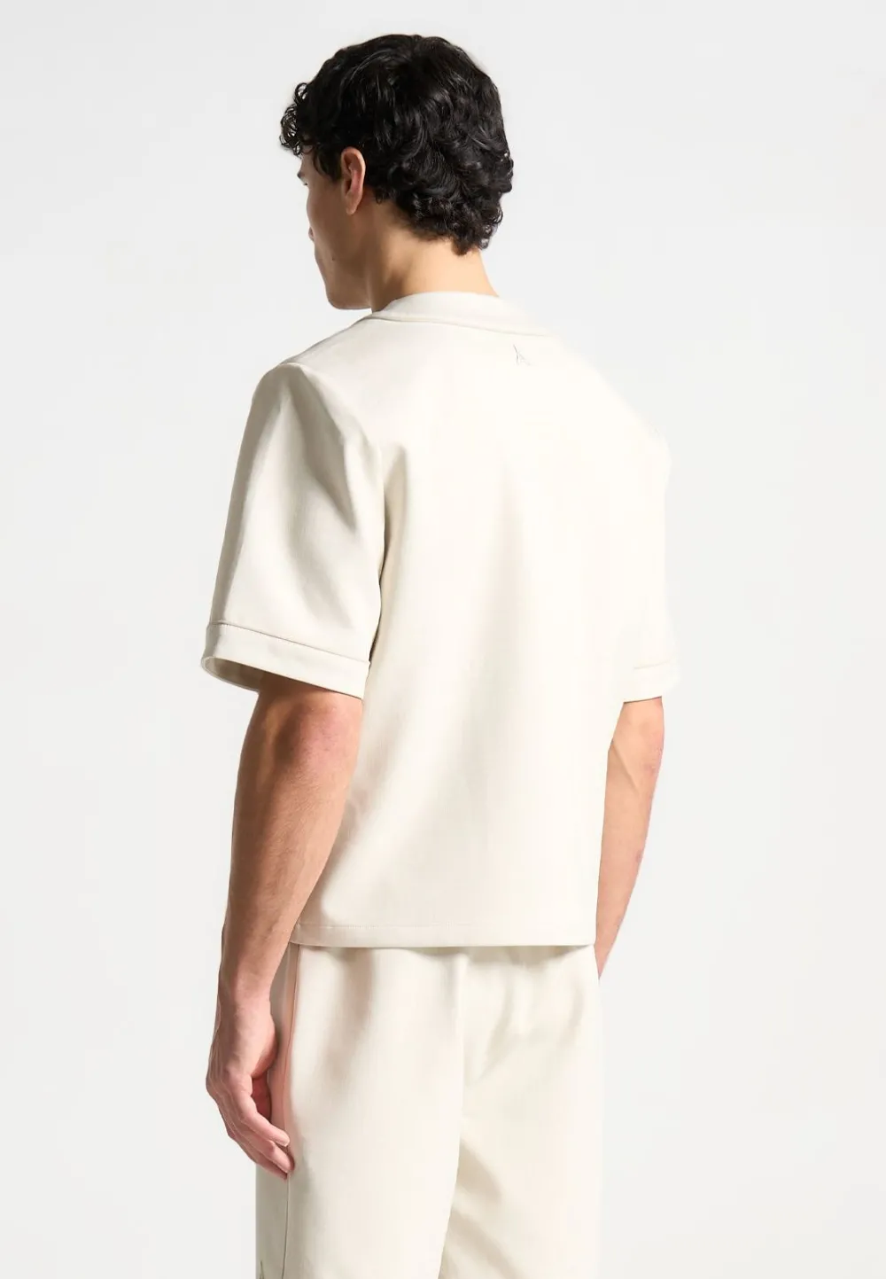 Signature Boxy Baseball Shirt - Beige