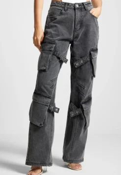 Strap Detail Cargo Jeans