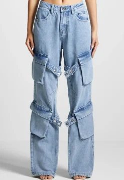 Strap Detail Cargo Jeans