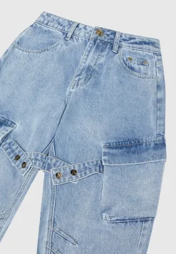Strap Detail Cargo Jeans