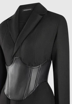 Tailored Blazer Dress With Reversible Corset