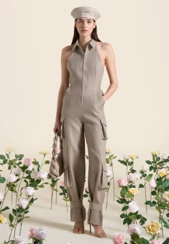 Tailored Halterneck Cargo Jumpsuit