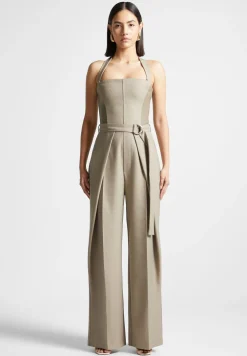 Tailored Pleat Jumpsuit With Belt