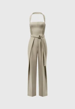 Tailored Pleat Jumpsuit With Belt