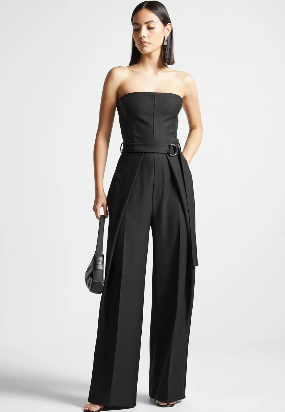 Tailored Pleat Jumpsuit With Belt