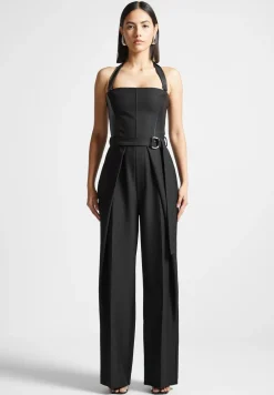 Tailored Pleat Jumpsuit With Belt