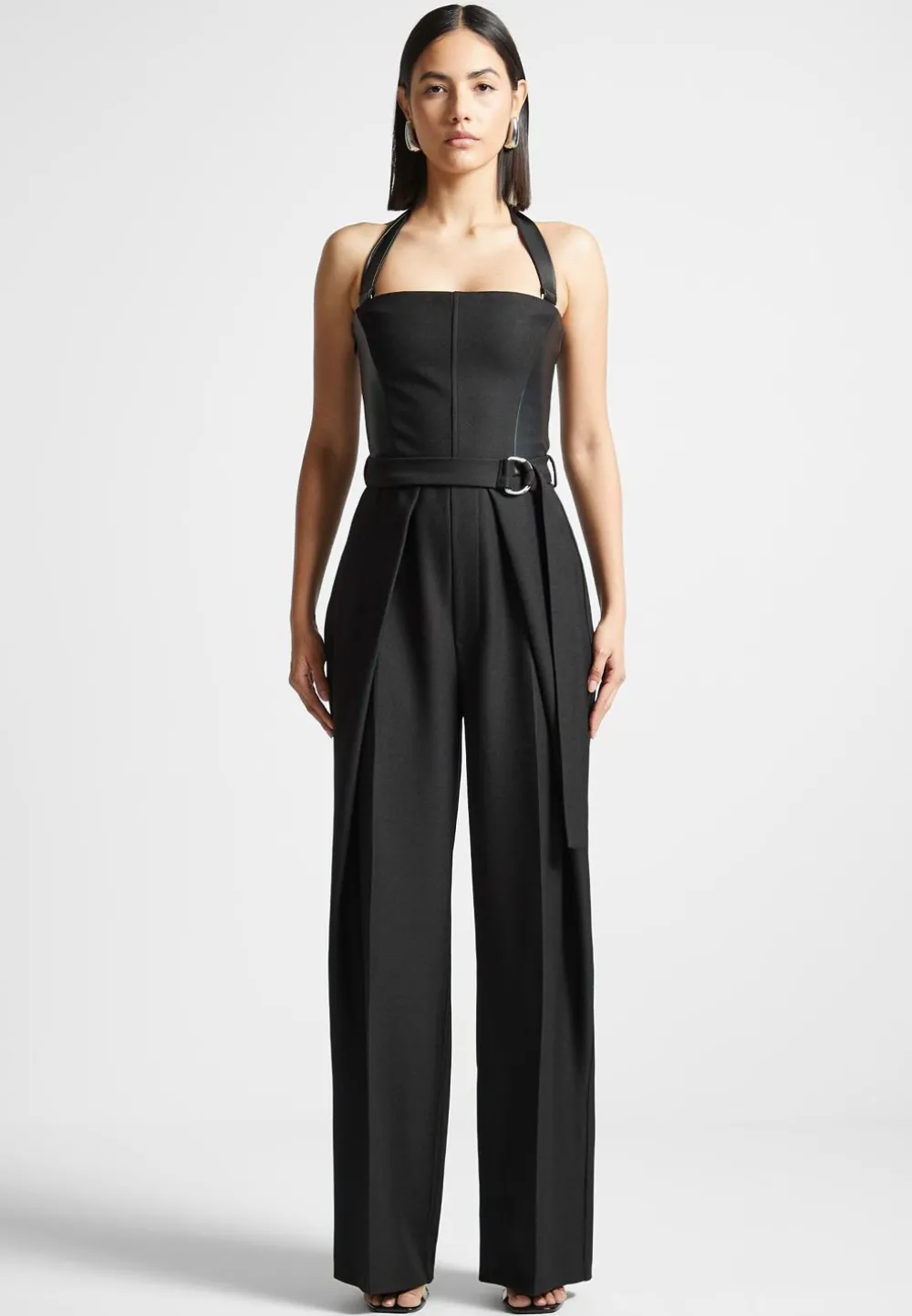 Tailored Pleat Jumpsuit With Belt