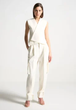 Tailored Pleated Cargo Trousers