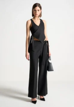 Tailored Wrap Trousers With Tie