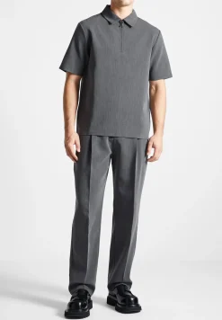 Tailored Zip Polo Top