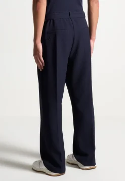 Textured Belted Tailored Trousers