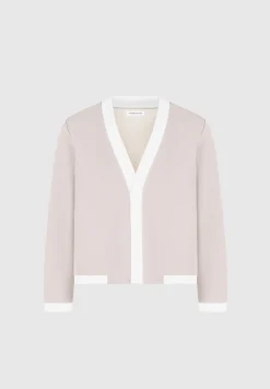 Textured Contrast Cardigan