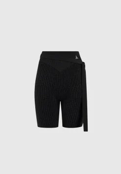 Tie-Up Knitted Cycling Shorts