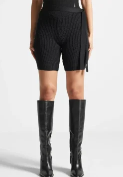 Tie-Up Knitted Cycling Shorts