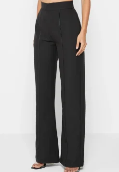 Trousers With Vegan Leather Pintuck
